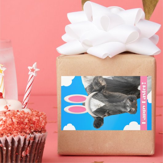 Happy Oaster für alle Funny Cow in den sonnigen Oh Rechteckiger Aufkleber (Party)