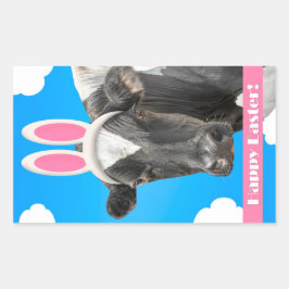 Happy Oaster für alle Funny Cow in den sonnigen Oh Rechteckiger Aufkleber