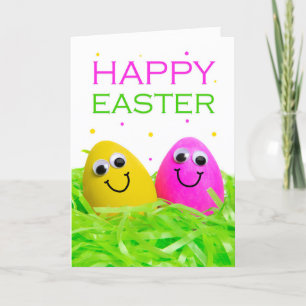Happy Oaster für alle Niedlichen Eier mit Faces Sp Feiertagskarte
