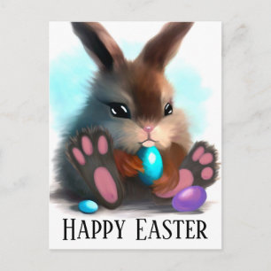 Happy Oaster Furry Bunny und Eier Postkarte