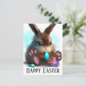 Happy Oaster Furry Bunny und Eier Postkarte (Stehend Vorderseite)