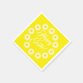 Happy Oaster Gelb Drehbuch niedlich zärtlich fröhl Serviette (Ecke)