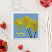 "Happy Oaster" Gelbe Affodils Napkins Serviette (Beispiel)