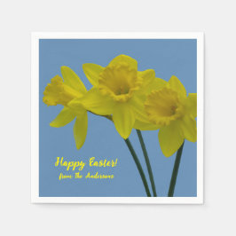 "Happy Oaster" Gelbe Affodils Napkins Serviette