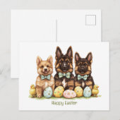 Happy Oaster German Shepherd Hogs Feiertagspostkarte (Vorne/Hinten)