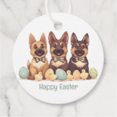 Happy Oaster German Shepherd Hogs Geschenkanhänger (Vorderseite)