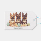 Happy Oaster German Shepherd Hogs Geschenkanhänger (Vorderseite (Horizontal))