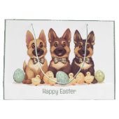Happy Oaster German Shepherd Hogs Große Geschenktüte (Rückseite)