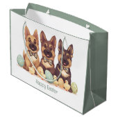 Happy Oaster German Shepherd Hogs Große Geschenktüte (Rückseite Schrägansicht)