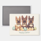 Happy Oaster German Shepherd Hogs Magnet (Vorderseite/Rückseite)