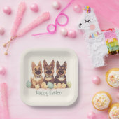 Happy Oaster German Shepherd Hogs Pappteller (Party)