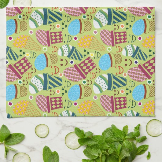 Happy Oaster Geschirrtuch (Gefaltet)