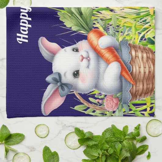 Happy Oaster Geschirrtuch (Gefaltet)