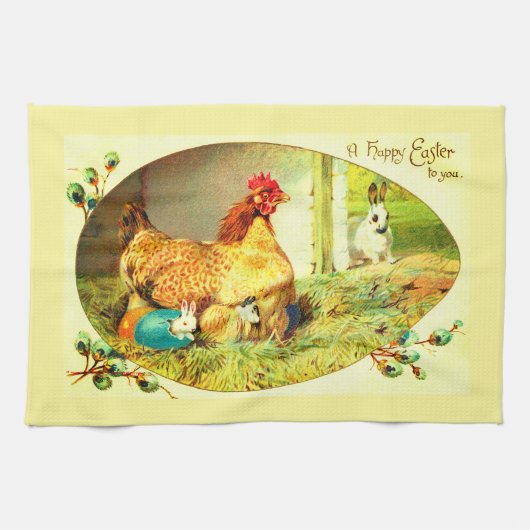 Happy Oaster Geschirrtuch (Horizontal)