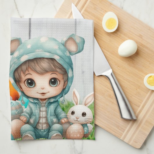 Happy Oaster Geschirrtuch (Viertel Falte)