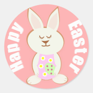 Happy Oaster Girl Bunny Stickers