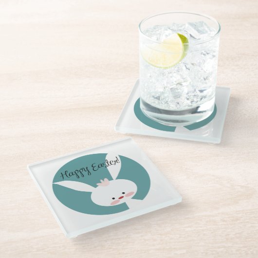 Happy Oaster Glasuntersetzer (Schrägansicht)