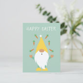 Happy Oaster Gnome Juggling Carrots Postkarte (Stehend Vorderseite)