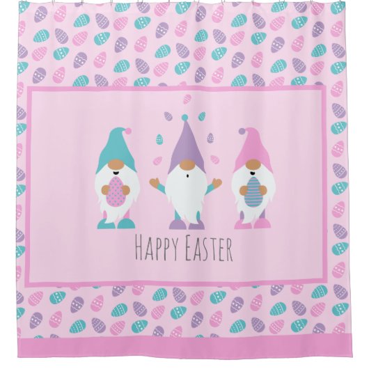 Happy Oaster Gnome Juggling Ostereier Duschvorhang (Vorderseite)