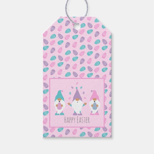 Happy Oaster Gnome Juggling Ostereier Geschenkanhänger (Vorderseite)