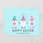 Happy Oaster Gnome Juggling Ostereier Postkarte (Vorne/Hinten)