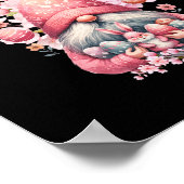 Happy Oaster Gnomes Hello Spring Blossom Floral Poster (Ecke)