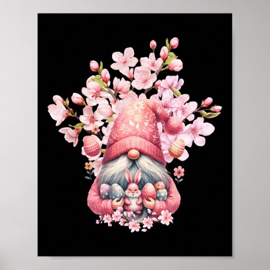 Happy Oaster Gnomes Hello Spring Blossom Floral Poster (Vorne)