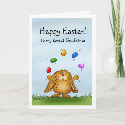 Happy Oaster Godvater Niedlich Bunny Feiertagskarte (Vorderseite)