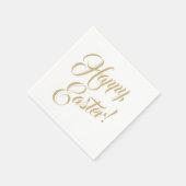 Happy Oaster Gold benutzerdefinierte Skripttypogra Serviette (Ecke)