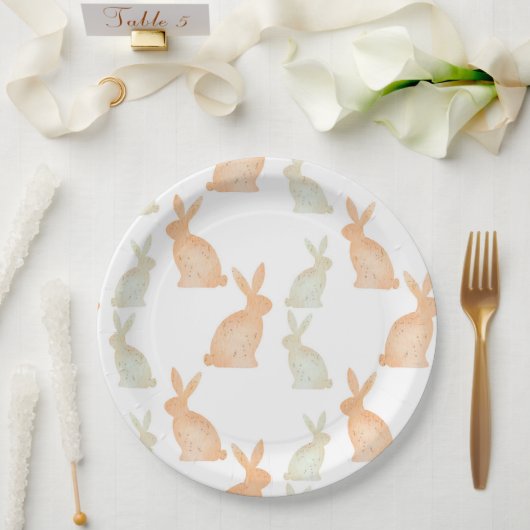 Happy Oaster - Gold Bunny's Muster Pappteller (Hochzeit)