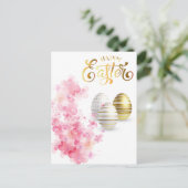 Happy Oaster Gold Eggs personalisieren Postkarte (Stehend Vorderseite)