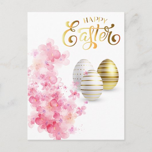 Happy Oaster Gold Eggs personalisieren Postkarte (Vorderseite)