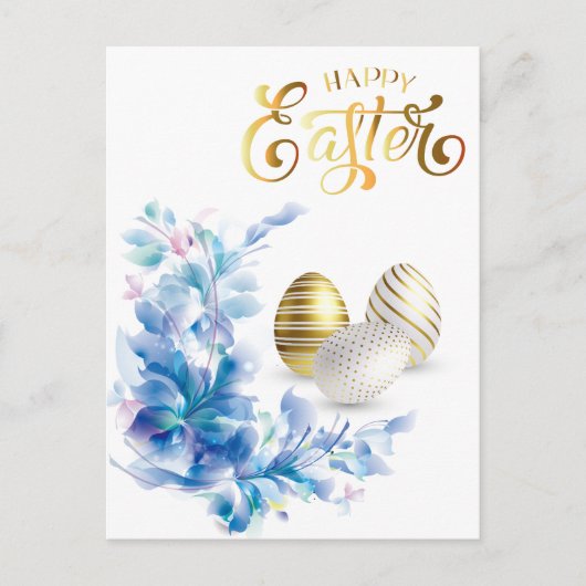 Happy Oaster Gold Eggs personalisieren Postkarte (Vorderseite)