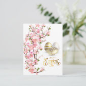 Happy Oaster Gold Eggs personalisieren Postkarte (Stehend Vorderseite)