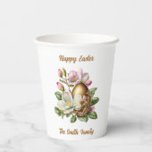 Happy Oaster Gold Floral Egg Pappbecher (Rückseite)