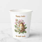 Happy Oaster Gold Floral Egg Pappbecher (Vorderseite)