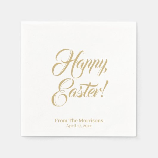 Happy Oaster Gold, kundenspezifische Schrift elega Serviette (Vorderseite)