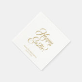 Happy Oaster Gold, kundenspezifische Schrift elega Serviette (Ecke)