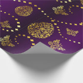 Happy Oaster Golden Eggs and Butterfells Lila Geschenkpapier (Ecke)