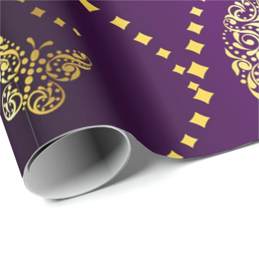 Happy Oaster Golden Eggs and Butterfells Lila Geschenkpapier (Rolleneckpunkt)