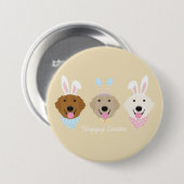 Happy Oaster Golden Retriever Hunde Button (Vorne & Hinten)