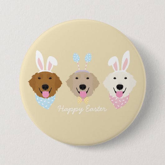 Happy Oaster Golden Retriever Hunde Button (Vorderseite)