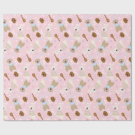 Happy Oaster Golden Retriever Hunde Geschenkpapier (Flach)