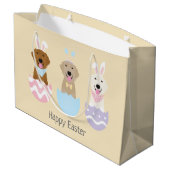 Happy Oaster Golden Retriever Hunde Große Geschenktüte (Rückseite Schrägansicht)