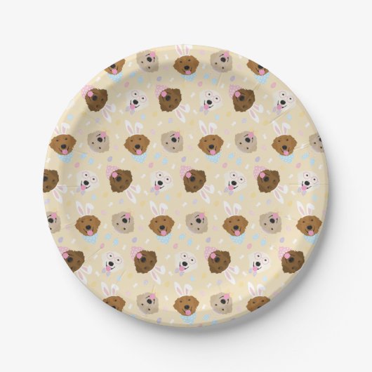Happy Oaster Golden Retriever Hunde Pappteller (Vorderseite)