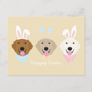 Happy Oaster Golden Retriever Hunde Postkarte