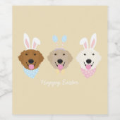 Happy Oaster Golden Retriever Hunde Weinetikett (Einzelnes Label)