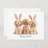 Happy Oaster Goldendoodle Hunde Feiertagspostkarte (Vorne/Hinten)