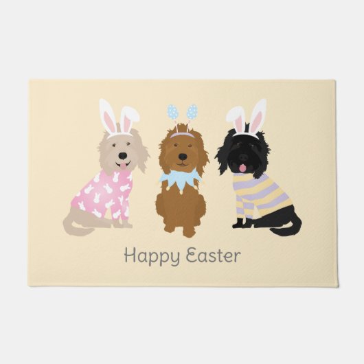 Happy Oaster Goldendoodle Hunde Fußmatte (Vorderseite)