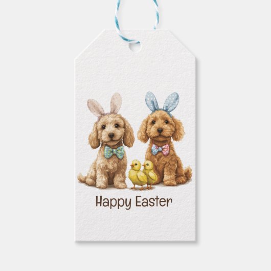 Happy Oaster Goldendoodle Hunde Geschenkanhänger (Vorderseite)